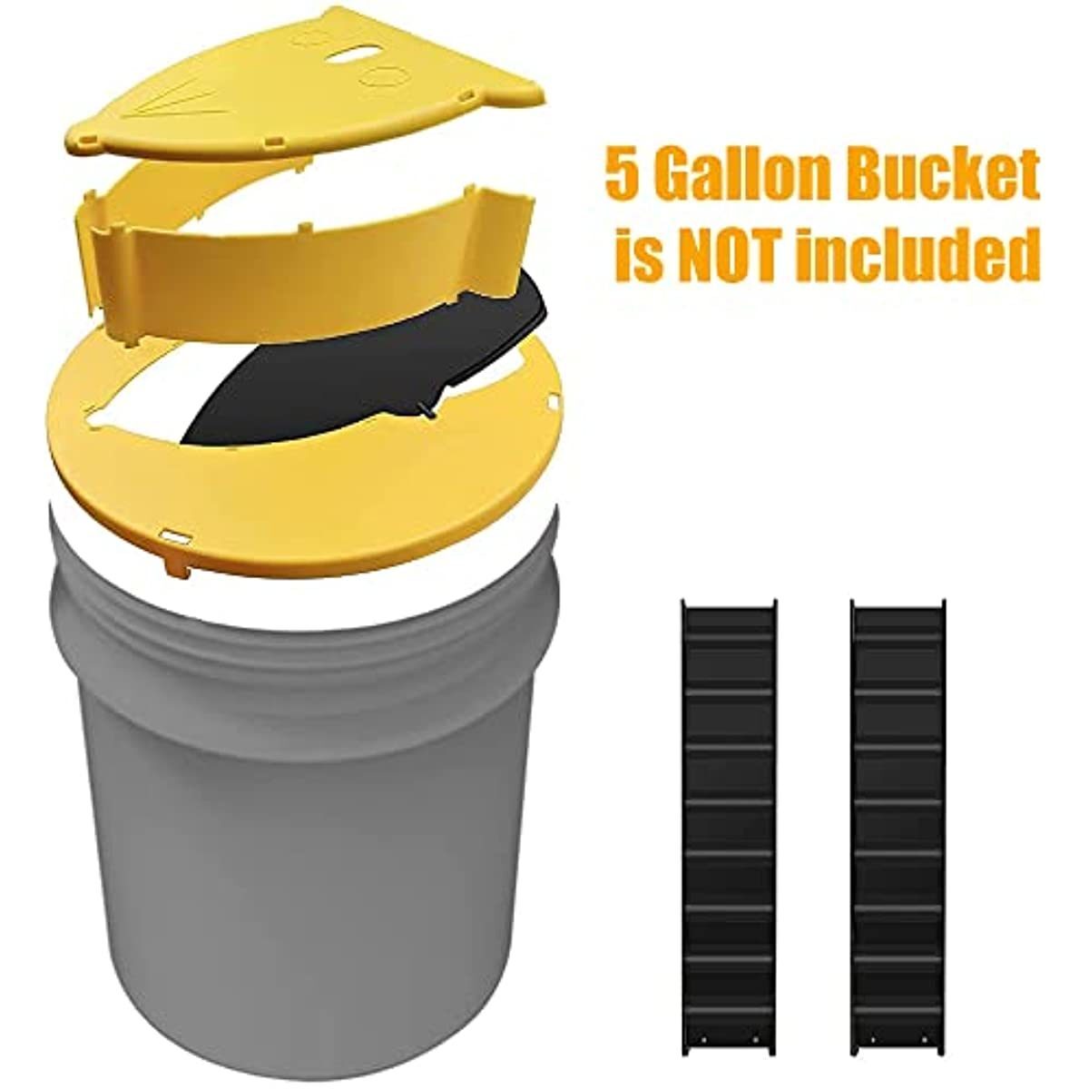 1pc Bucket Lid Mouse Rat Trap; Humane Or Lethal; Trap Door Style; Multi Catch; Auto Reset; Indoor Outdoor; No See Kill; 5 Gallon Bucket Compatible