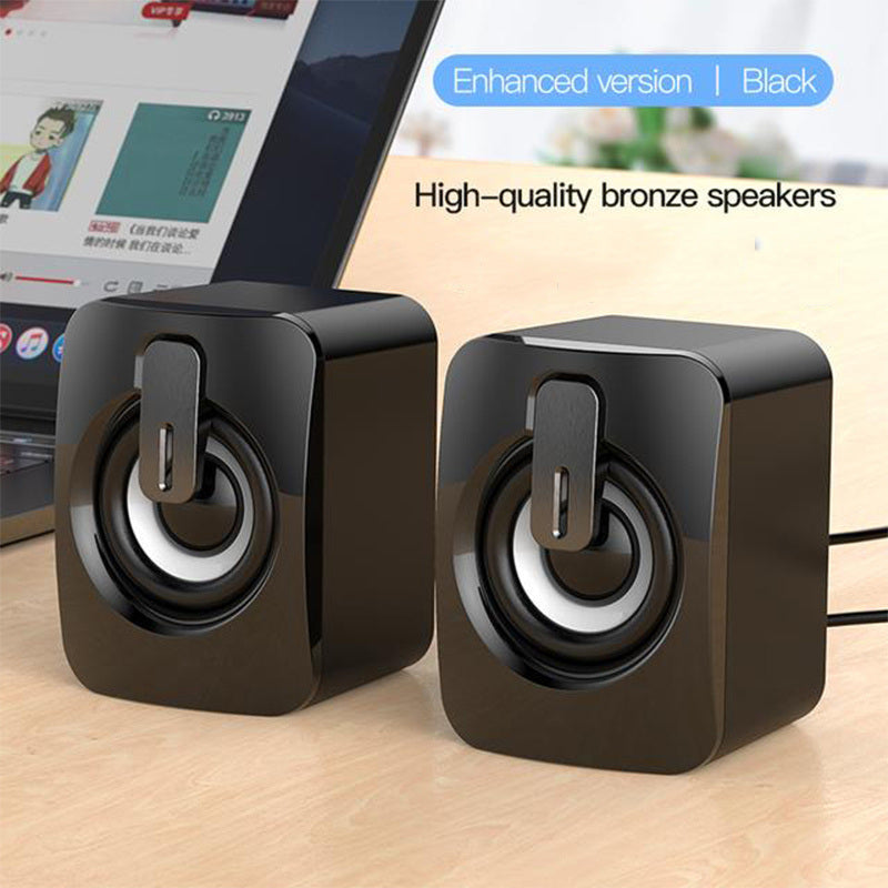 Computer Desktop Speaker Computer Speaker HIFI Stereo Microphone USB Cable Desktop Computer Speaker With LED Light Christmas Gift For Women/Kids/Children/Men/Adults