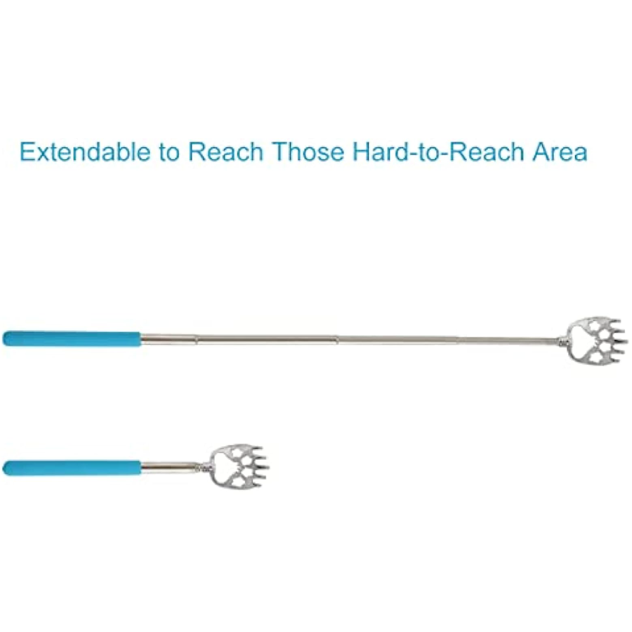 4 Pack Portable Extendable Telescopic Bear Claws Metal Back Scratchers/Hand Massager/Backslap With Rubber Handles