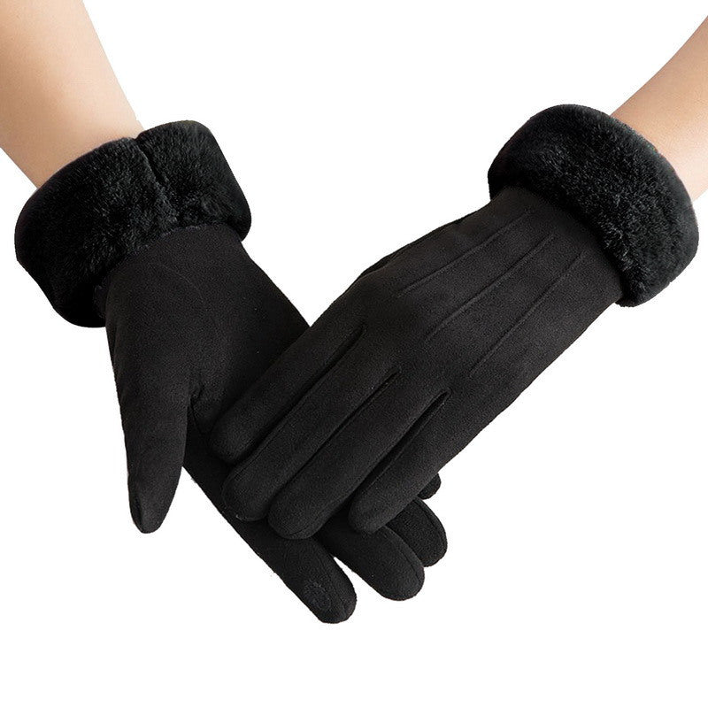 2021 New Fashion Women Gloves Autumn Winter Cute Furry Warm Mitts Full Finger Mittens Women Outdoor Sport Female Gloves Screen