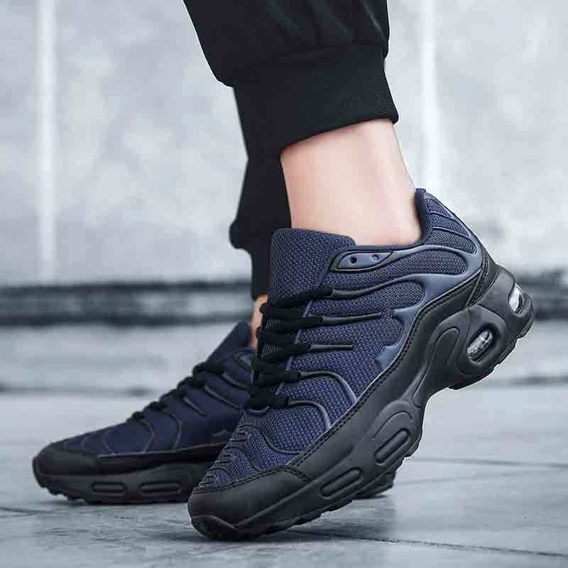 Outdoor Sport Shoe Men Mesh Breathable Running Air Cushion Athletic Walking Sneakers Spring Summer Autumn Professional Red Blue