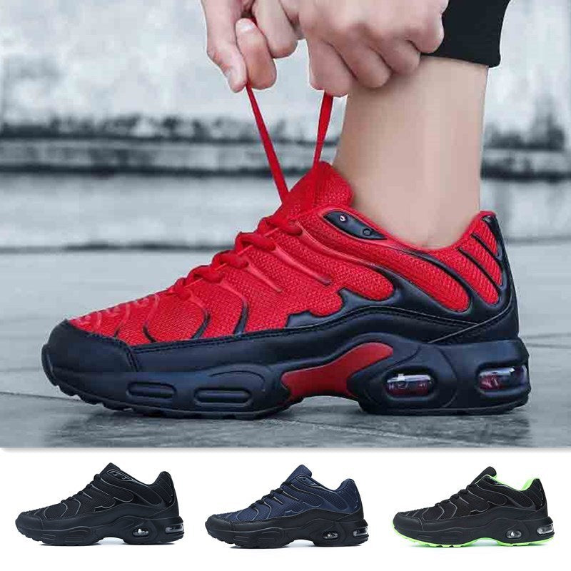 Outdoor Sport Shoe Men Mesh Breathable Running Air Cushion Athletic Walking Sneakers Spring Summer Autumn Professional Red Blue