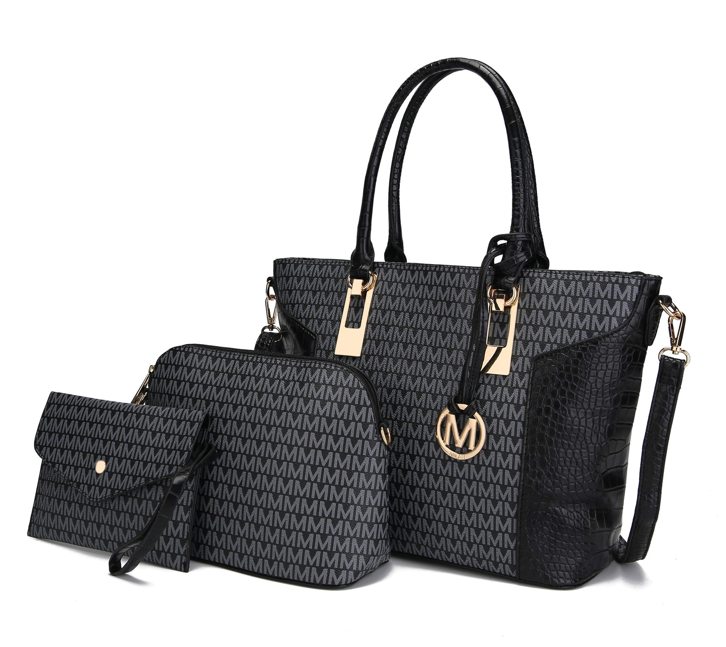 MKF Collection Shonda 3PC Tote with Cosmetic Pouch & Wristlet by Mia k