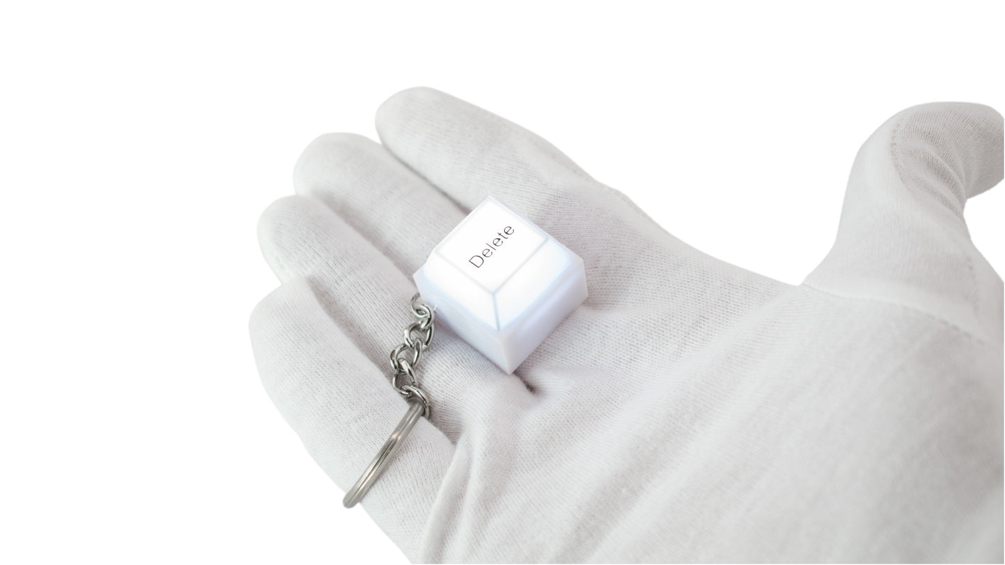 Delete Keyboard Button with Super Bright White LED Keychain Fidget Button