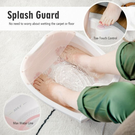 Foot Spa Bath with Bubble Massage-Pink - Color: Pink