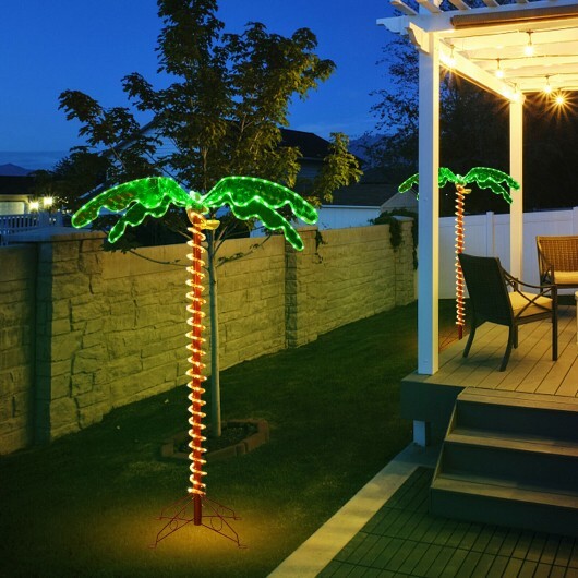 5 Feet LED Pre-lit Palm Tree Decor with Light Rope