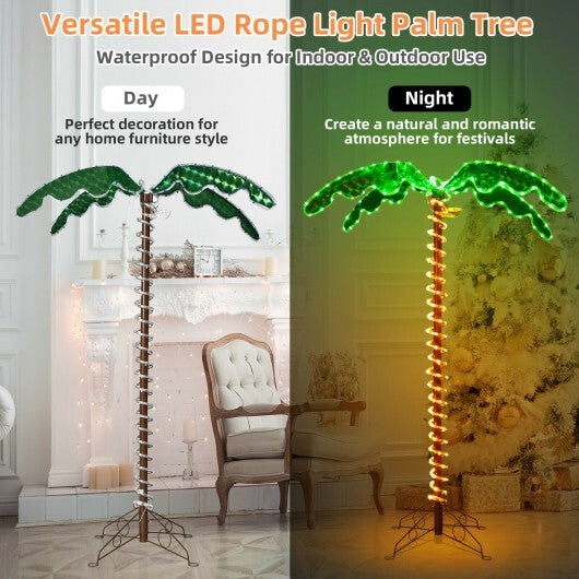 5 Feet LED Pre-lit Palm Tree Decor with Light Rope