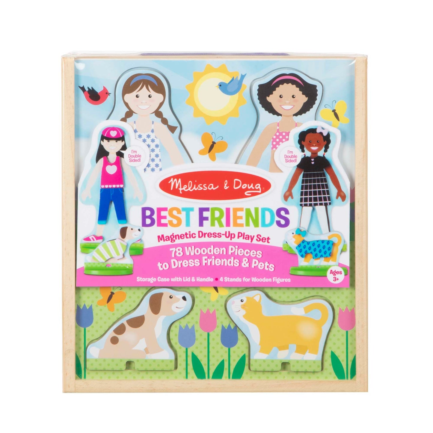 Melissa & Doug Best Friends Magnetic Dress-Up Wooden Dolls Pretend Play Set