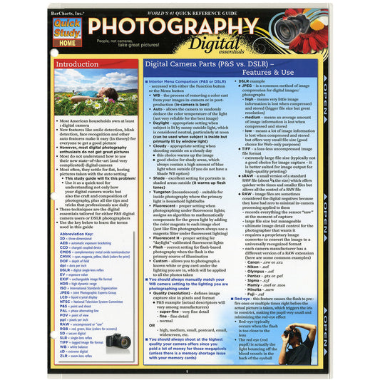 Quick Study Reference Guide Photography Digital Essentials