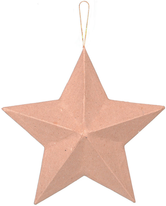 Paper Mache Star Ornament 8 Inches