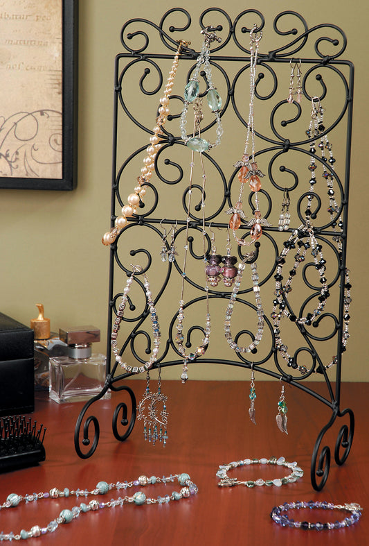 Jewelry Display Swirl Ladder - Metal 14.75 X 4.5 Inches Black