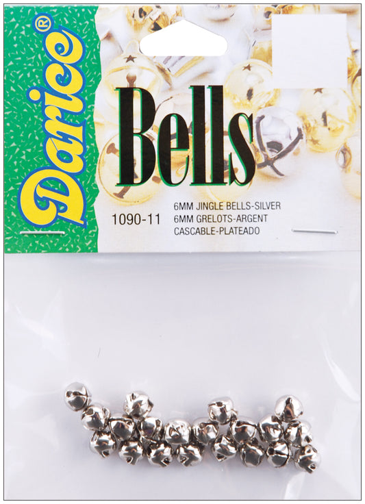 Jingle Bells Silver 0.25 Inch