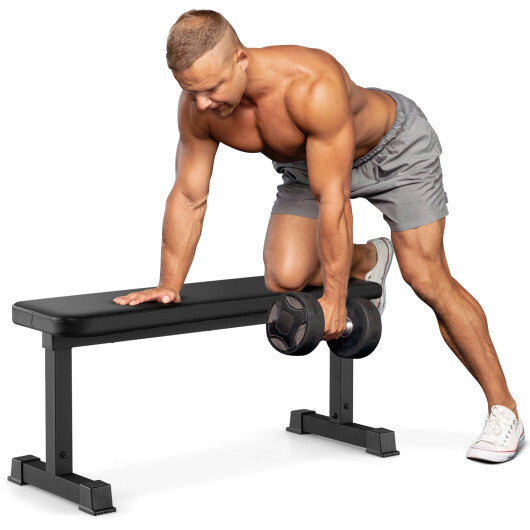 Flat Weight Bench 660 LBS Heavy Duty Strength Training Bench-Black