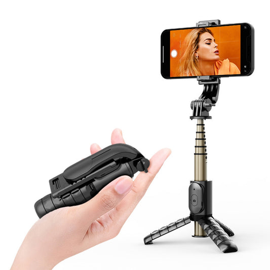 Phone Selfie Stick Tripod Cell Phone Stand Aluminum Alloy Live Streaming Bracket Stand Holder Tripod Travel Phone Tripod Compatible For IOS Android Smart Phones Q10 MINI+ aluminum alloy black