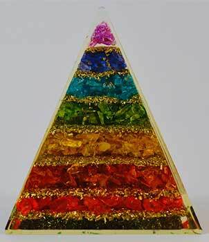 3 3/4" Orgone 7 Chakra pyramid