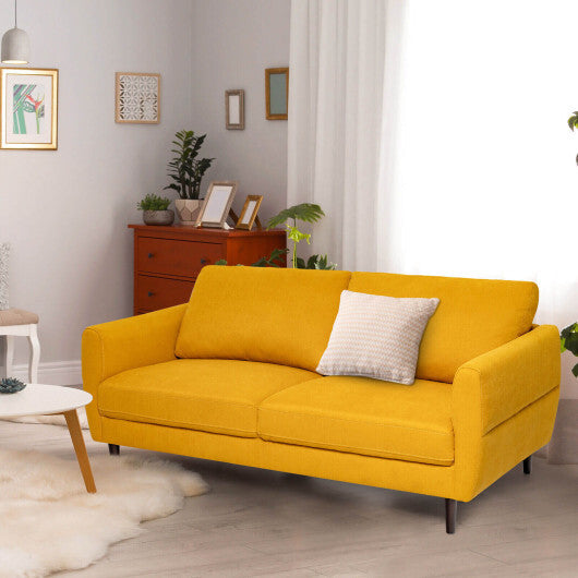 72 Inch Small Fabric Loveseat Sofa Couch with Wood Legs