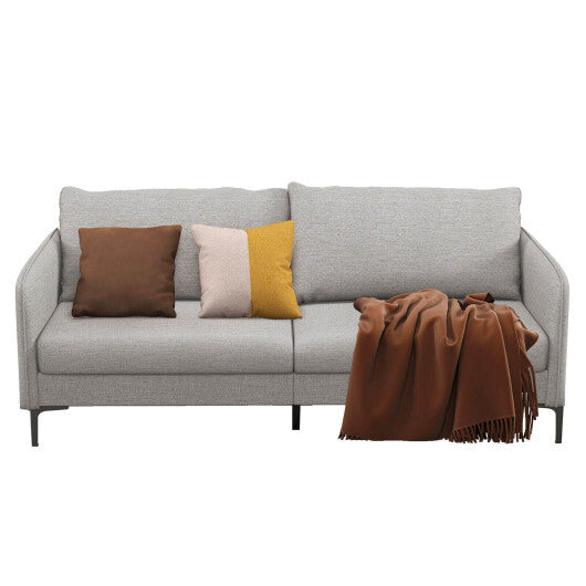 Modern 76 Inch Loveseat Sofa Couch for Apartment Dorm with Metal Legs-Gray - Color: Gray