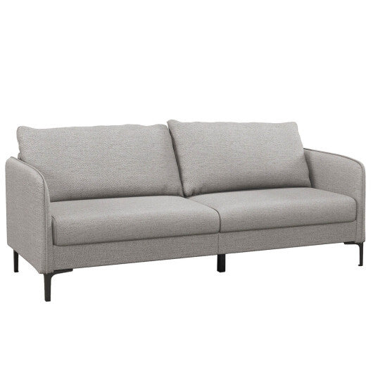 Modern 76 Inch Loveseat Sofa Couch for Apartment Dorm with Metal Legs-Gray - Color: Gray