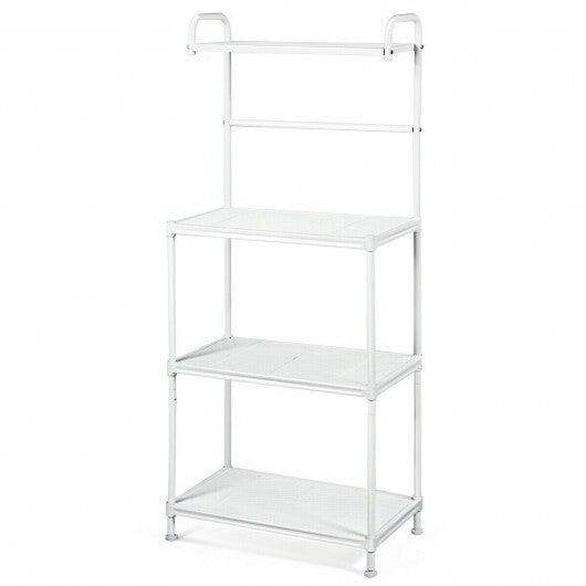 4-Tier Kitchen Storage Baker Microwave Oven Rack Shelves-White