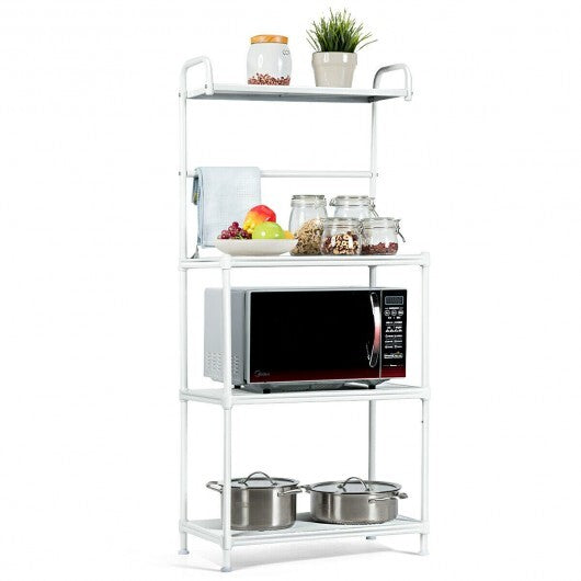 4-Tier Kitchen Storage Baker Microwave Oven Rack Shelves-White