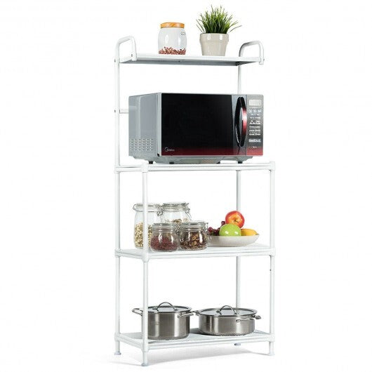 4-Tier Kitchen Storage Baker Microwave Oven Rack Shelves-White