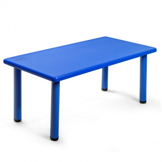 Kids Plastic Rectangular Learn and Play Table-Blue - Color: Blue