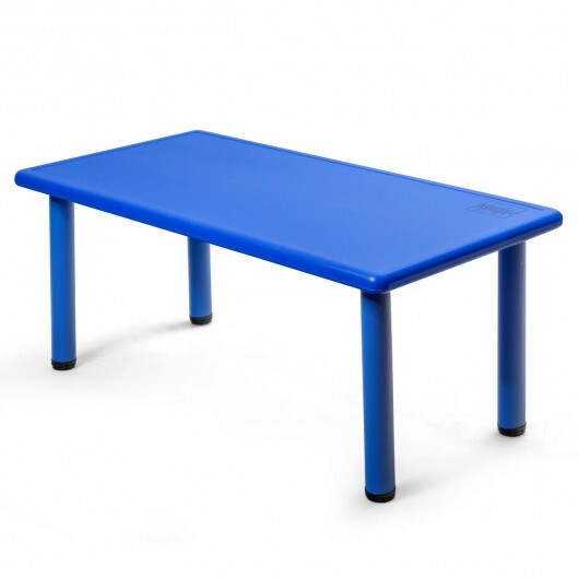 Kids Plastic Rectangular Learn and Play Table-Blue - Color: Blue