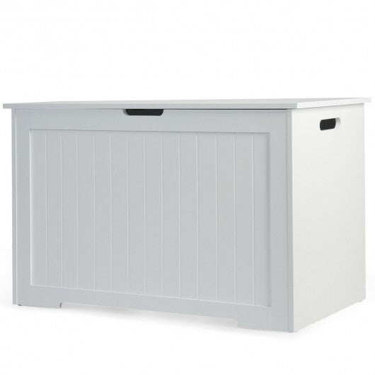 Wooden Toy Box Kids Storage Chest Bench -White - Color: White