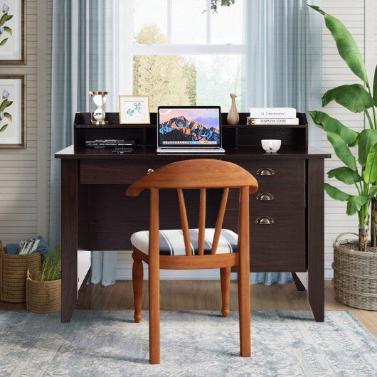 Computer Desk PC Laptop Writing Table Workstation -Brown - Color: Brown