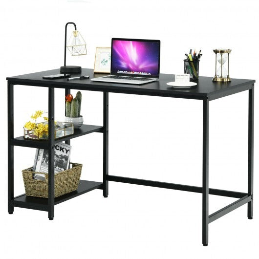 47"/55" Computer Desk Office Study Table Workstation Home with Adjustable Shelf Black-M - Color: Black - Size: M