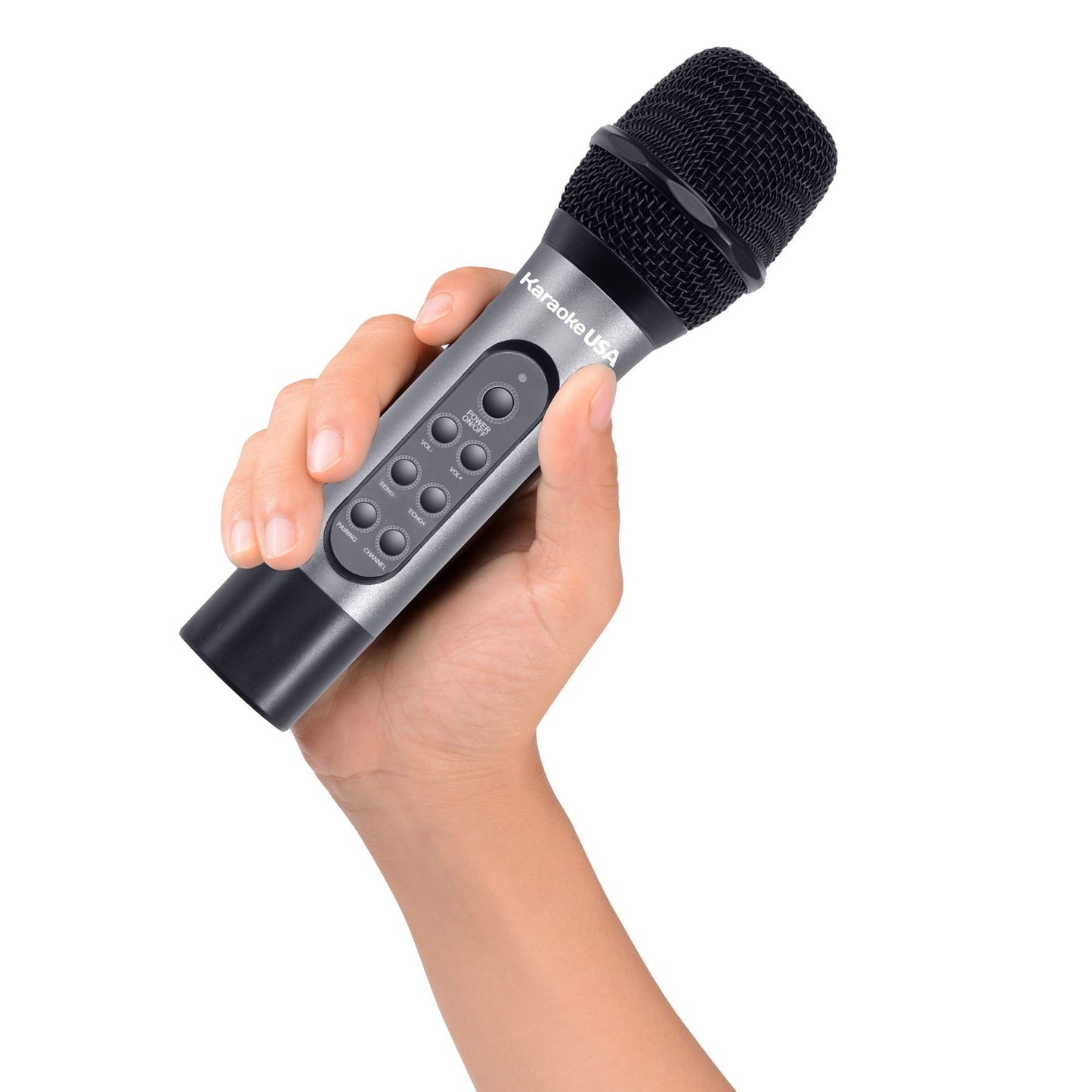 Karaoke USA WM906 WM906 Dual Professional 900 MHz UHF Wireless Handheld Microphones with Rechargeable Batteries