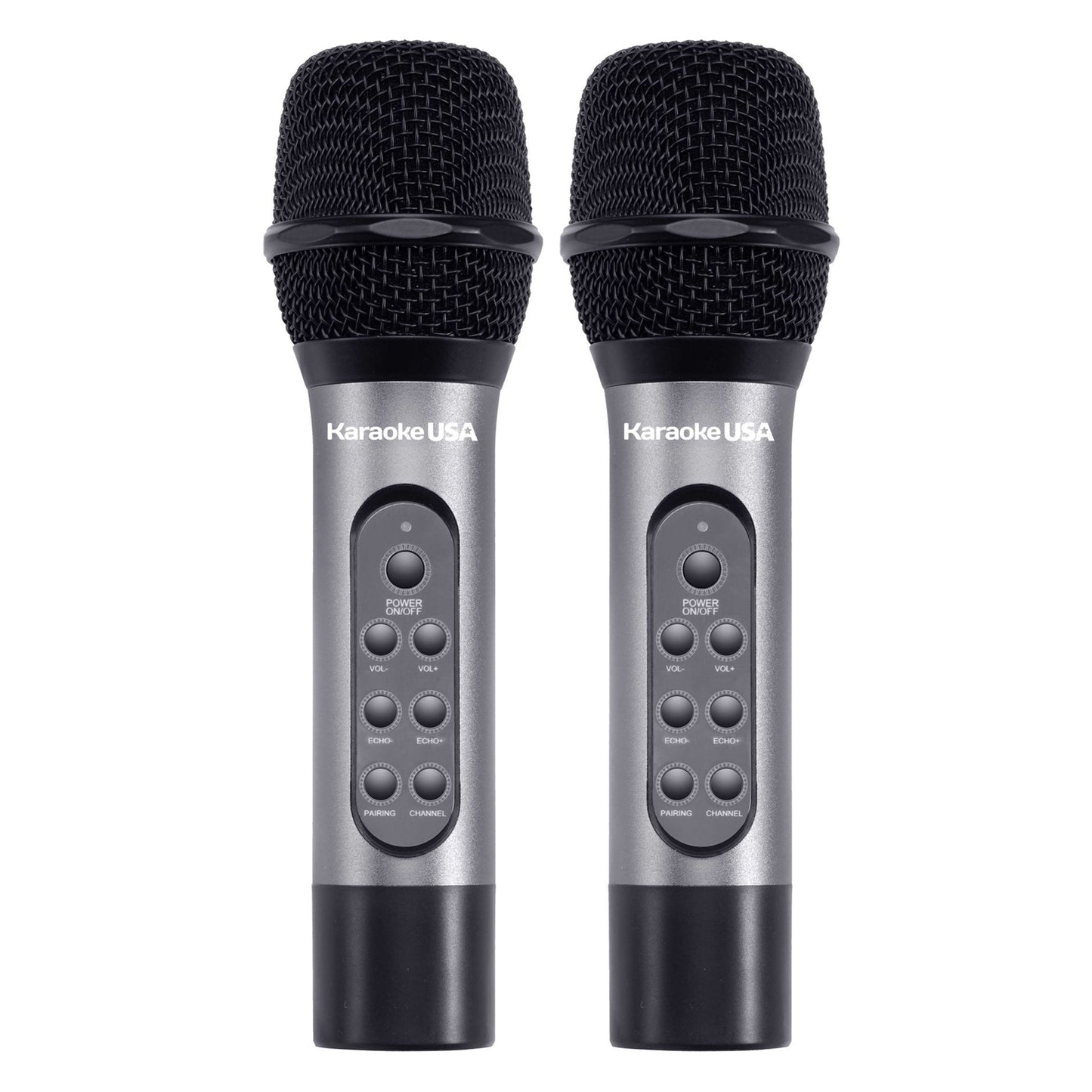 Karaoke USA WM906 WM906 Dual Professional 900 MHz UHF Wireless Handheld Microphones with Rechargeable Batteries