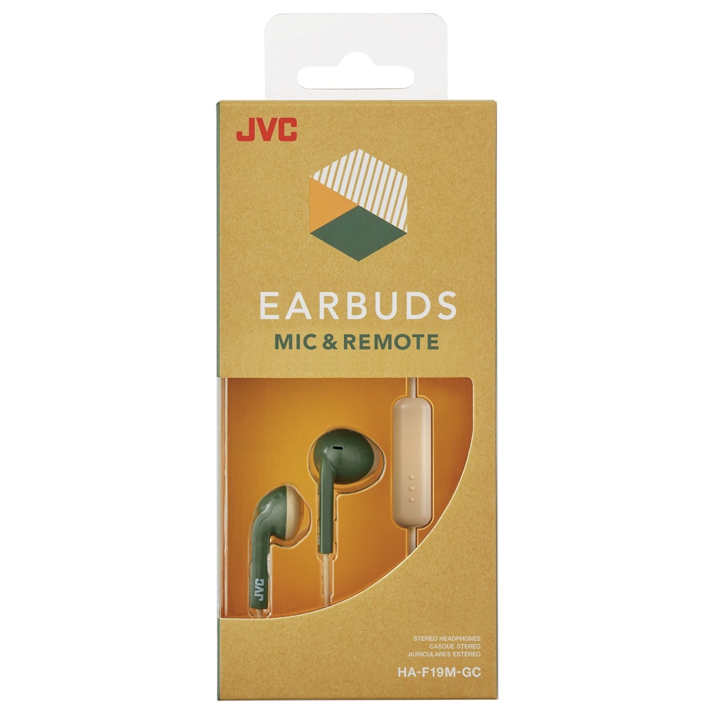 JVC HAF19MGC Retro In-Ear Wired Earbuds with Microphone (Green)