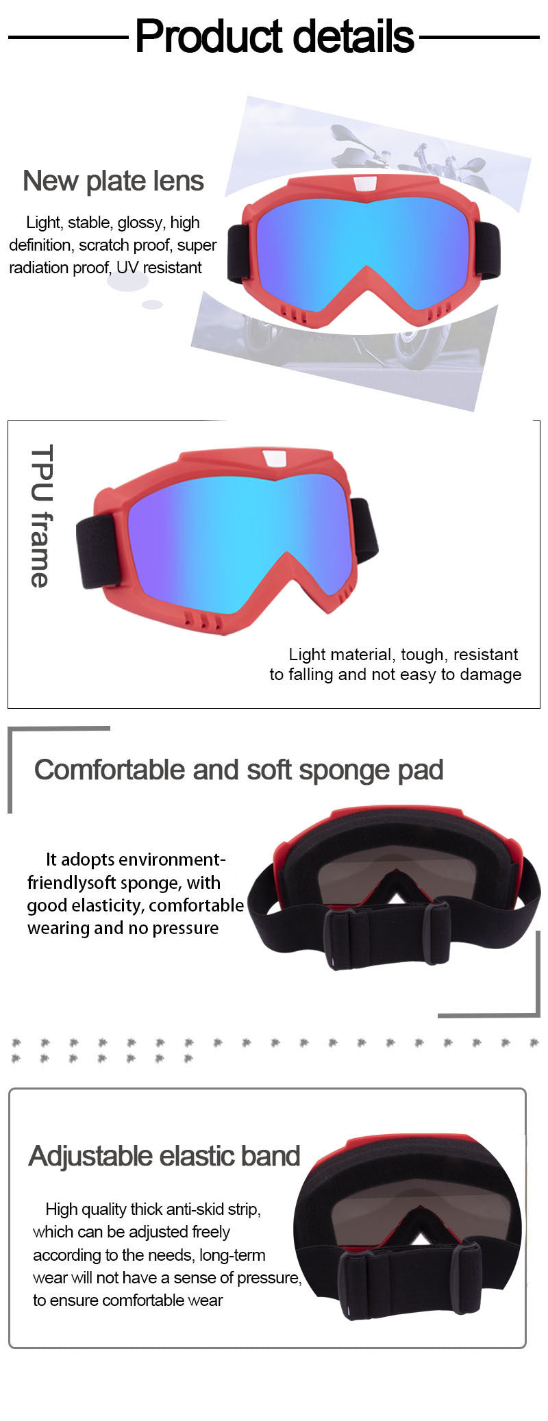 Motocross Helmet Goggles Gafas Moto Cross Dirtbike Motorcycle Helmets Glasses Skiing Skating Eyewear