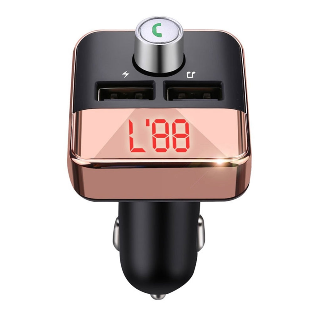 Car Mp3 Player Fm Transmitter Bluetooth-compatible Hands-free Dual Usb Wireless Charger silver + black