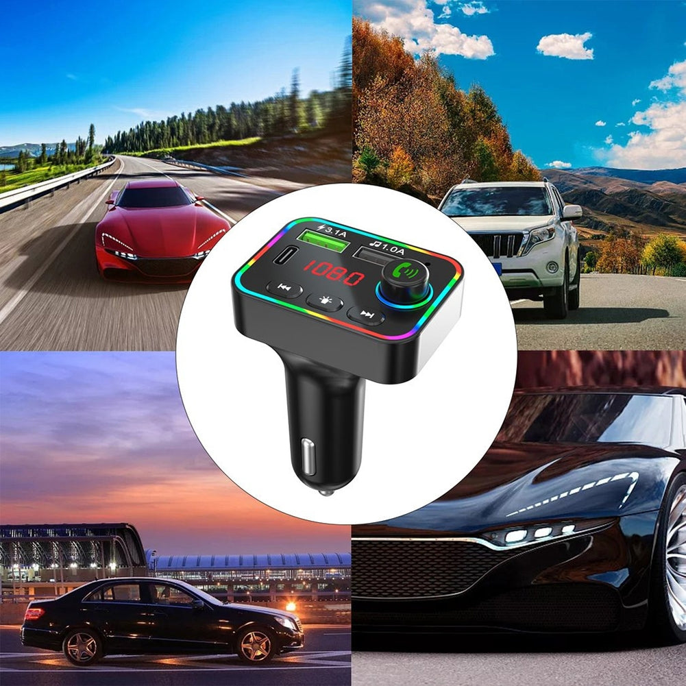 Usb Car Charger FM Transmitter Bluetooth 5.0 Black