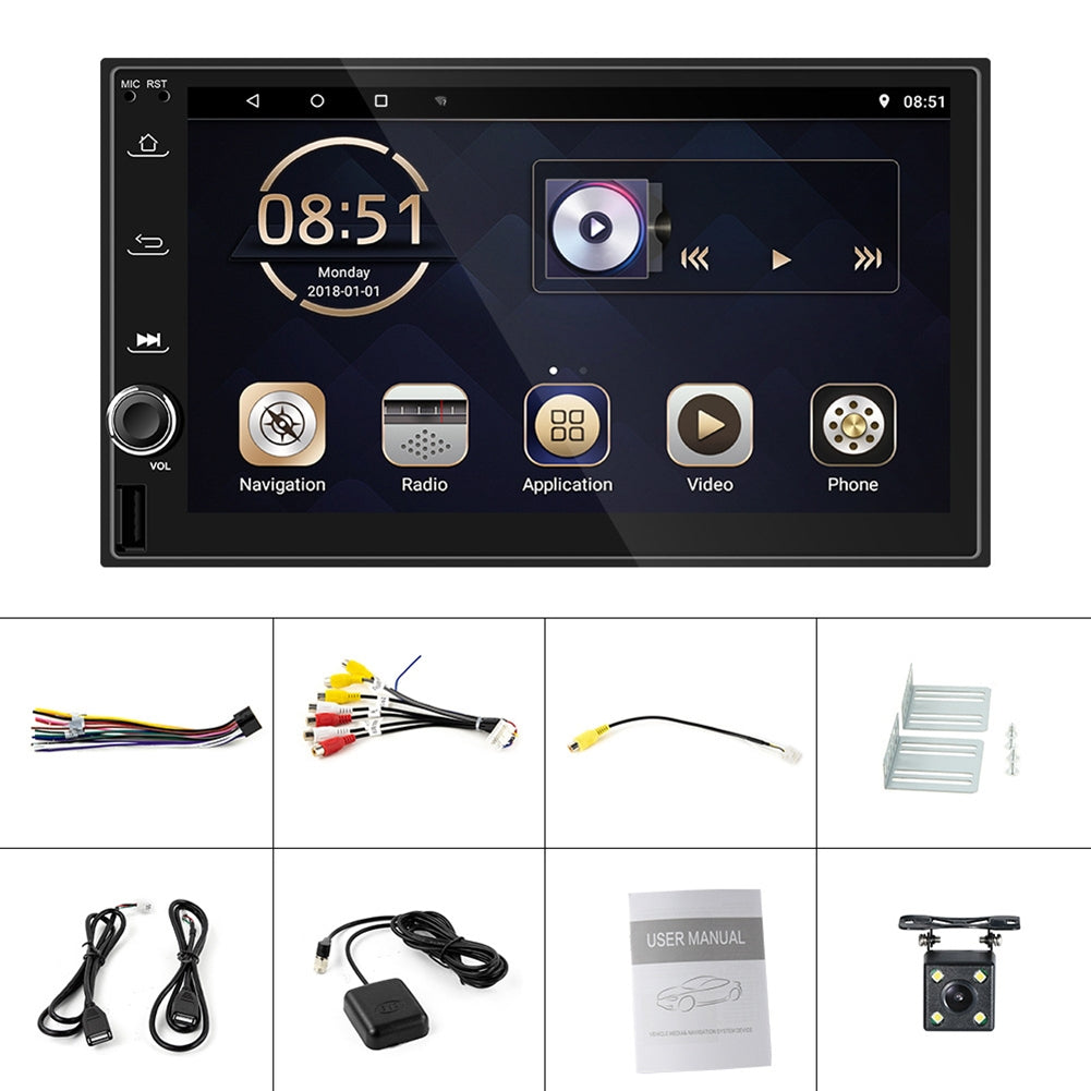 7-inch Car Multimedia Video Player Universal Android 9.0 Central Control GPS Navigator 1+16G