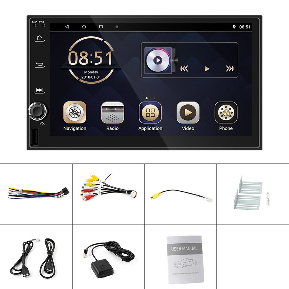 7-inch Car Multimedia Video Player Universal Android 9.0 Central Control GPS Navigator 1+16G