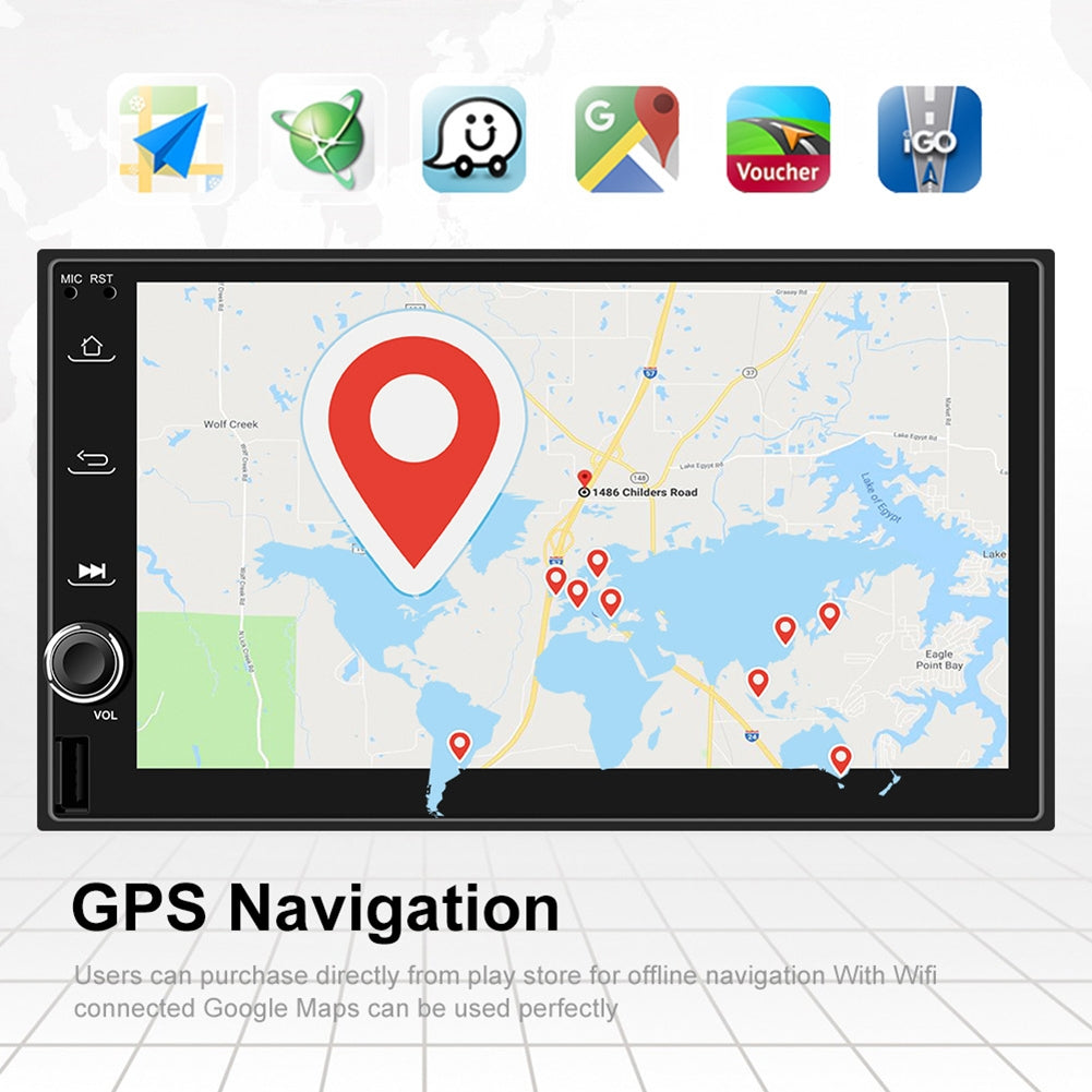 7-inch Car Multimedia Video Player Universal Android 9.0 Central Control GPS Navigator 1+16G