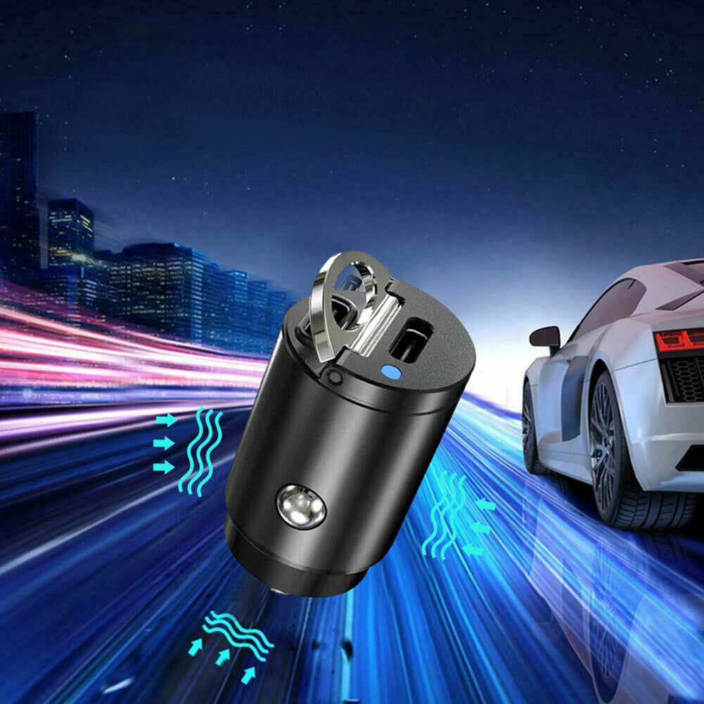 Mini Dual USB Type-c Pd Car Phone Charger Black