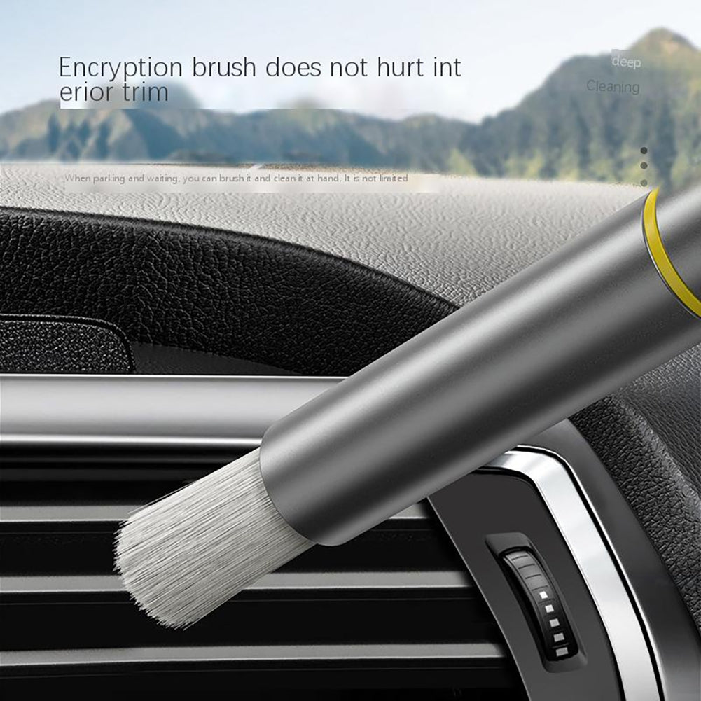 Car Air Conditioner Cleaning Brush Window Breaker Safety Hammer Interior Cleaning Tool Grey