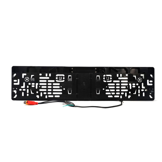 Car License Plate Frame Backup Camera HD Infrared Night Vision Rear View Camcorder License Plate Holder Black EU Plug