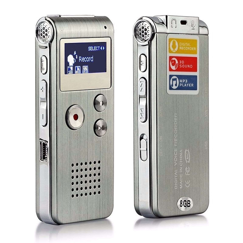 Voice Record Mini Digital Sound Audio Recorder Dictaphone Mp3 Player Silver Gray 32G