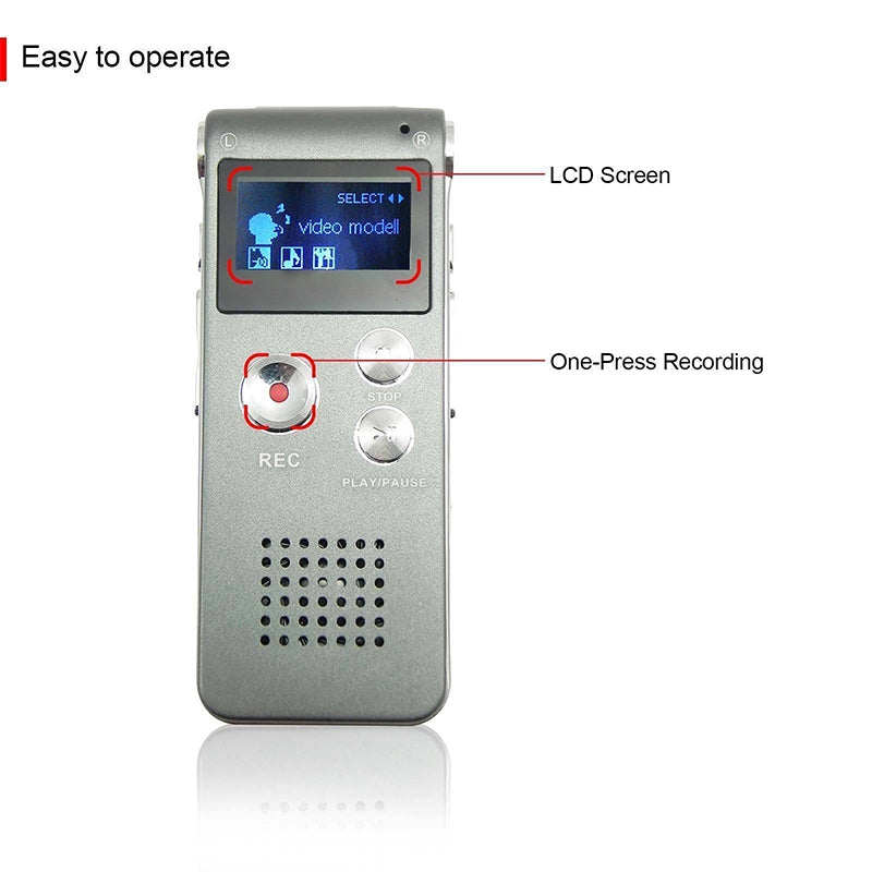 Voice Record Mini Digital Sound Audio Recorder Dictaphone Mp3 Player Silver Gray 32G