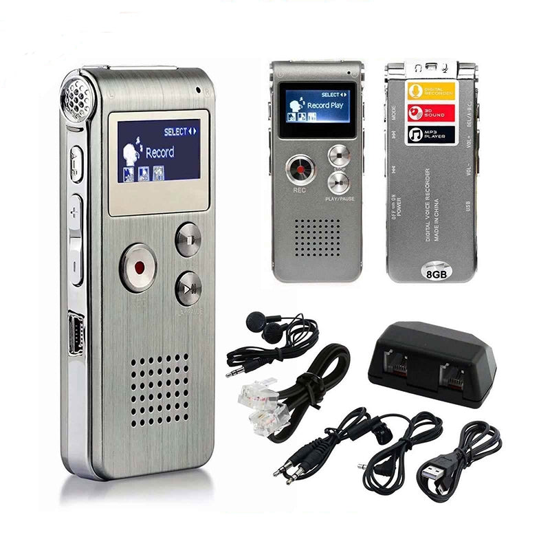 Voice Record Mini Digital Sound Audio Recorder Dictaphone Mp3 Player Silver Gray 32G