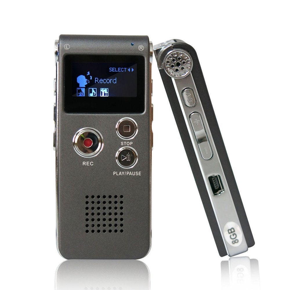 Voice Record Mini Digital Sound Audio Recorder Dictaphone Mp3 Player Silver Gray 32G