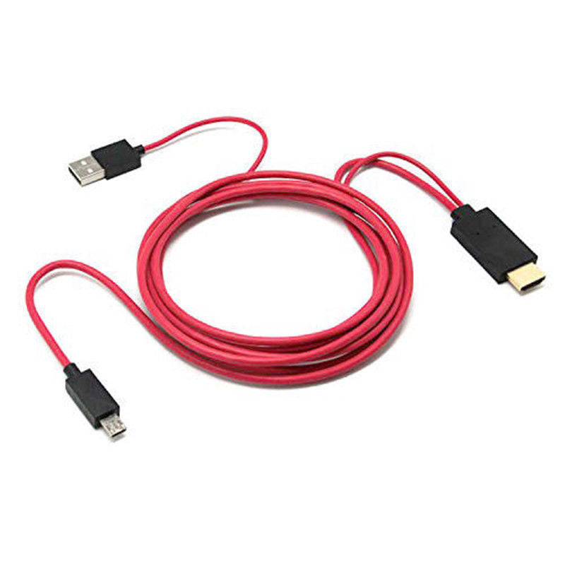 Micro USB to HDMI 1080P HD TV Cable Adapter - for Android Samsung Phones 11PIN, Red