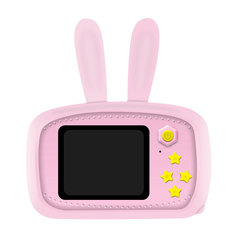 2 Inch HD Screen Digital Mini Camera Kids Cartoon Cute Camera Toys Outdoor Photography Props for Child  Blue rabbit