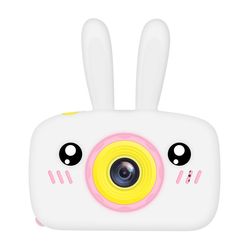 2 Inch HD Screen Digital Mini Camera Kids Cartoon Cute Camera Toys Outdoor Photography Props for Child  Blue rabbit