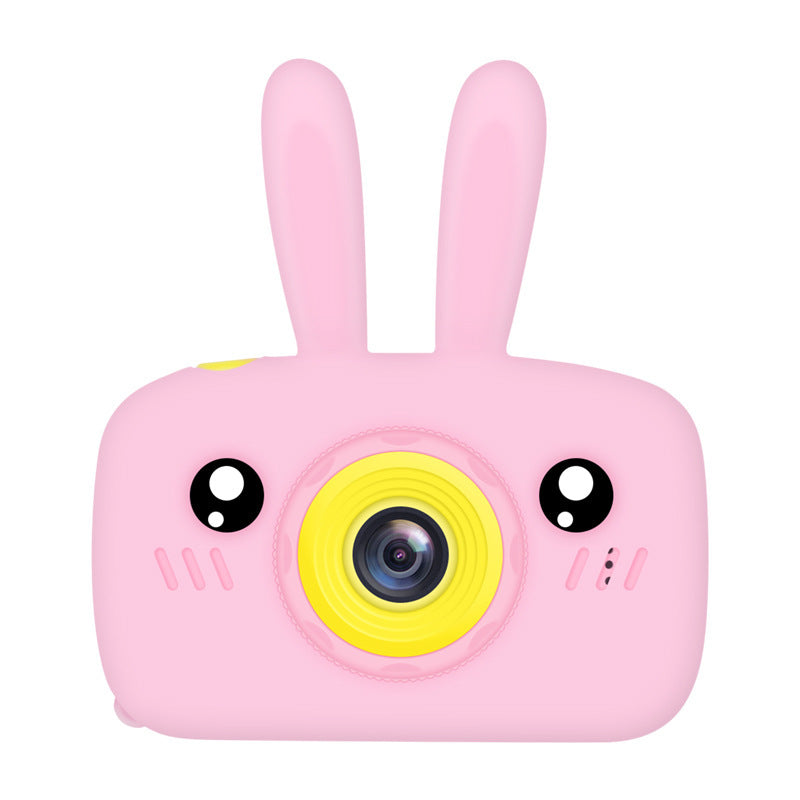 2 Inch HD Screen Digital Mini Camera Kids Cartoon Cute Camera Toys Outdoor Photography Props for Child  Blue rabbit